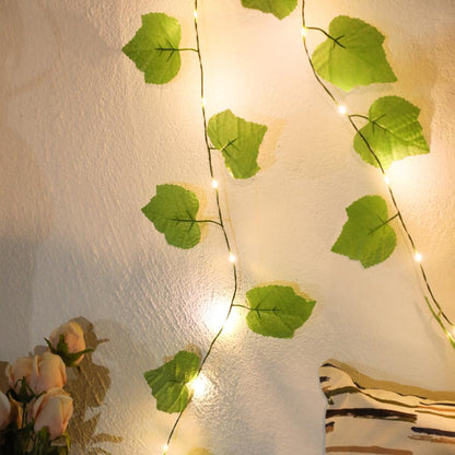 Battery Powered LED Leaf Lights - 20 LED, Home Yard Patio Decor Lighting
