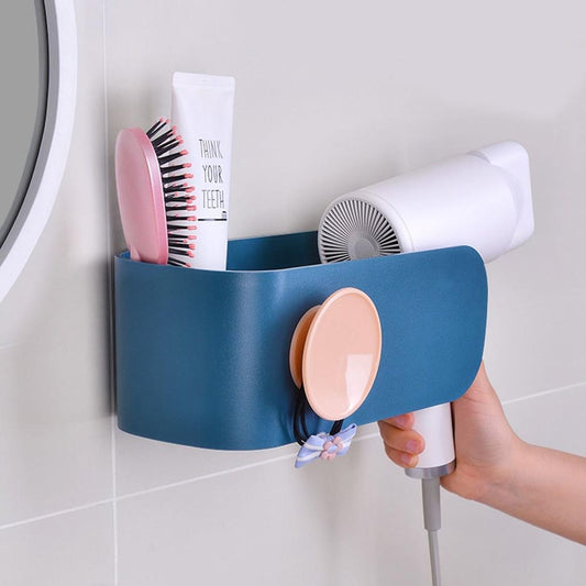 Multifunctional Hair Dryer Rack - Bathroom Wall Blow Dryer Hair Tool No‑drill Storage Holder