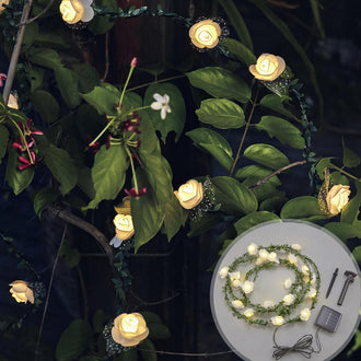 Solar-Powered Rose Leaf Lights