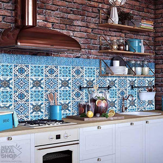 DIY Mediterranean Tile Stickers (4pcs)