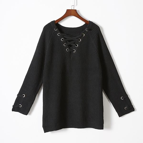 Crisscross Knit Sweater Dress