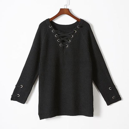 Crisscross Knit Sweater Dress