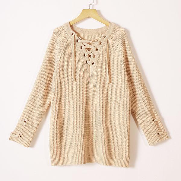 Crisscross Knit Sweater Dress