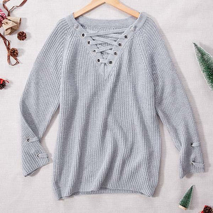Crisscross Knit Sweater Dress
