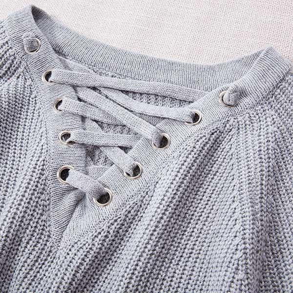 Crisscross Knit Sweater Dress
