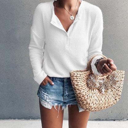 Ribbed Long Sleeve Top with Split Sides