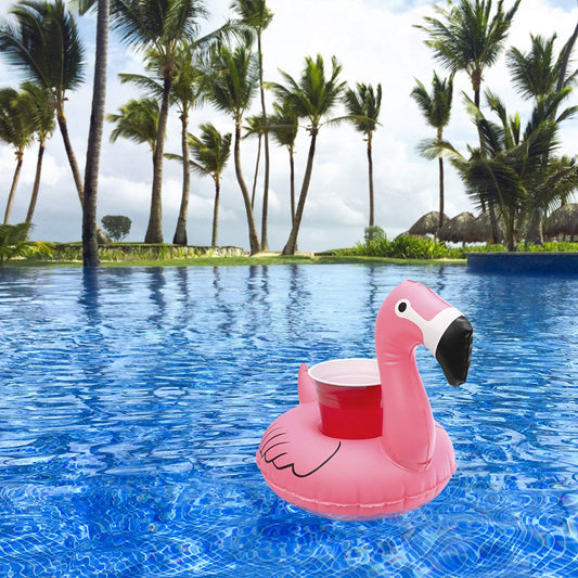2 Pack - Floating Flamingo Drink Holder - Pool Party Beach Summer Beverage Holding Pool Accessory Toy