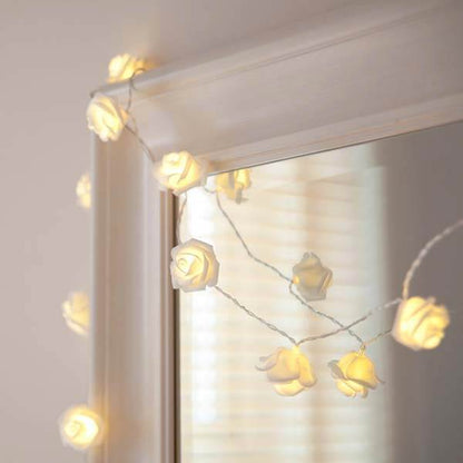 Battery Powered LED Rose String Lights - Bedroom Wedding Romantic Party Lighting Decor