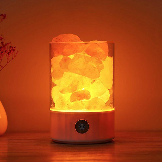 Himalayan Salt Crystal Lamp - Bedroom Bedside Living Room Home Decor Lighting