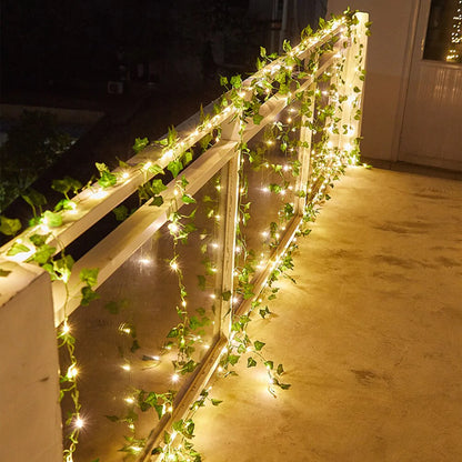 Battery Powered LED Leaf Lights - 20 LED, Home Yard Patio Decor Lighting