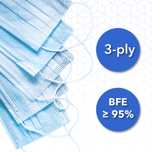 25 Pcs Disposable 3-ply Non-Woven Fabric Face Masks ((BFE) 95%)