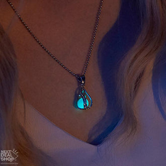 Glow-in-the-Dark Mermaid Teardrop Necklace