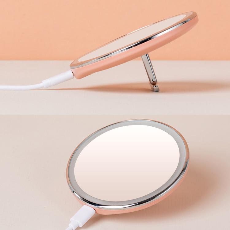 Mini LED Mirror with Stand - Home Bedroom Travel Makeup LED Mirror