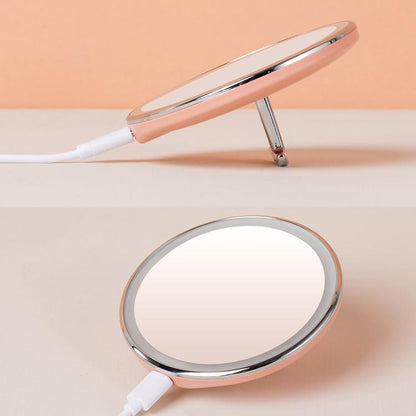 Mini LED Mirror with Stand - Home Bedroom Travel Makeup LED Mirror