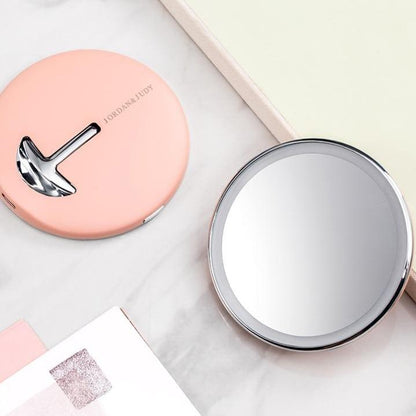 Mini LED Mirror with Stand - Home Bedroom Travel Makeup LED Mirror