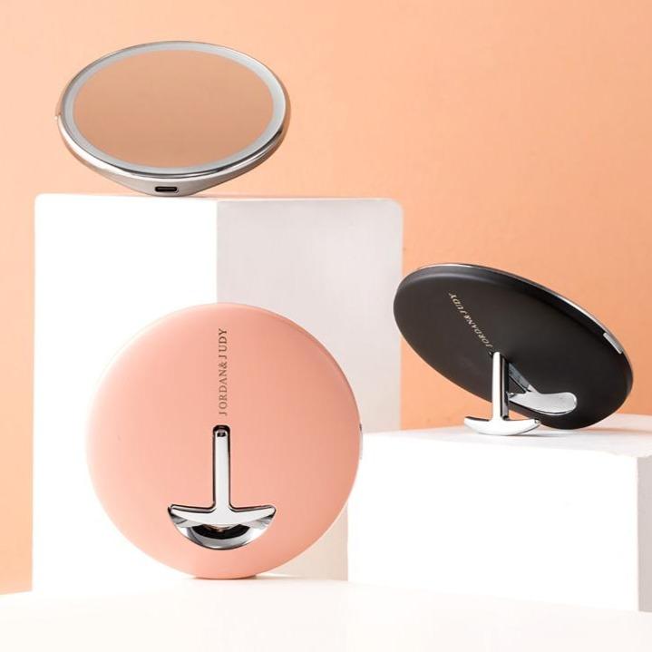 Mini LED Mirror with Stand - Home Bedroom Travel Makeup LED Mirror