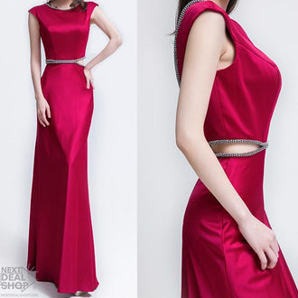 Royal Maxi Dress with Cut Out Detail