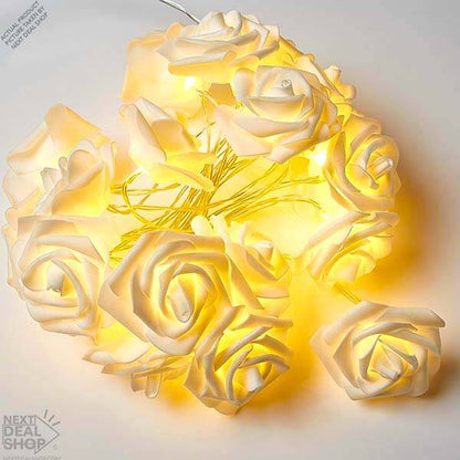 Battery Powered LED Rose String Lights - Bedroom Wedding Romantic Party Lighting Decor