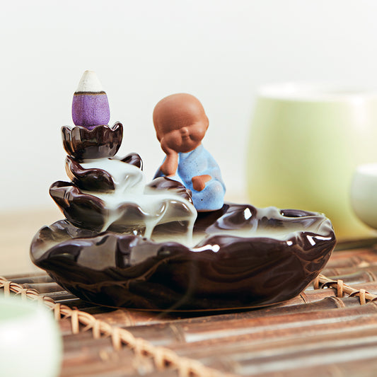 Ceramic Waterfall Incense Zen Burner - Meditation Zen Decorative Novelty Gift
