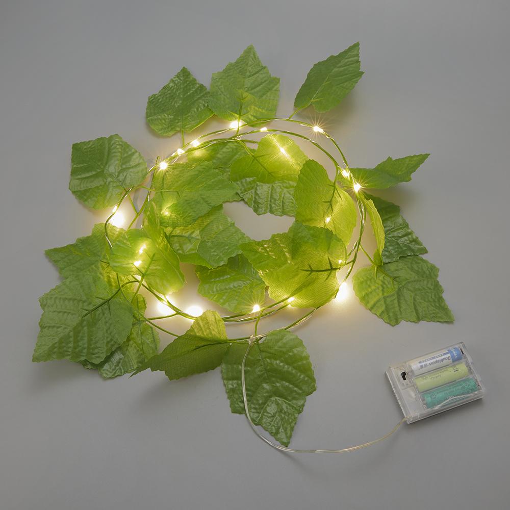 Battery Powered LED Leaf Lights - 20 LED, Home Yard Patio Decor Lighting