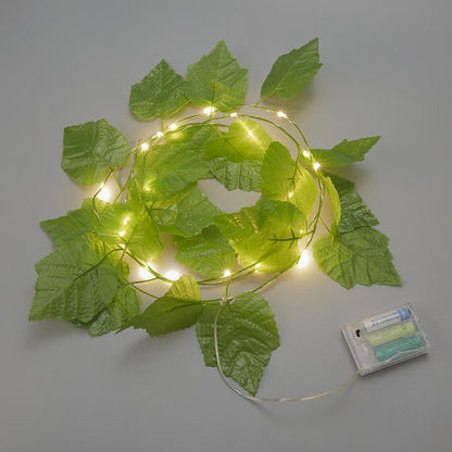 Battery Powered LED Leaf Lights - 20 LED, Home Yard Patio Decor Lighting