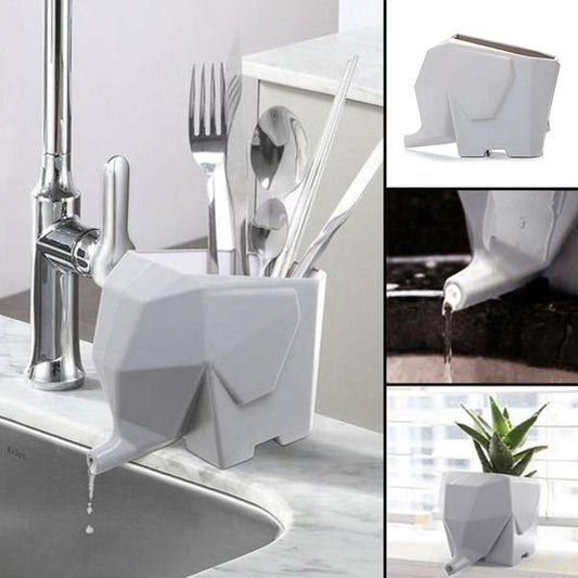 Cute Elephant Water Drainer - Kitchen Counter Sink Water Draining Storage Holder