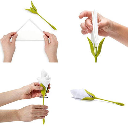 4 Pcs Flower Napkin Holders