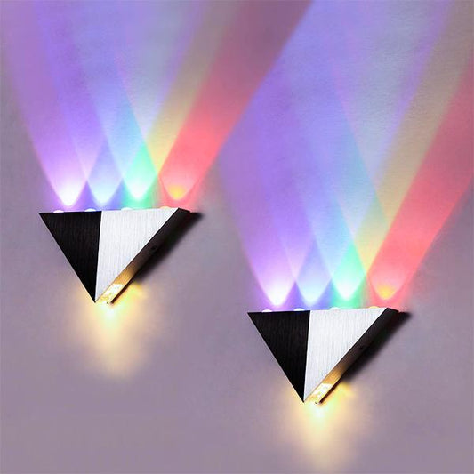 LED Triangle Wall Lamp - Bedroom Living Room Hallway Modern Ambient Wall Mounted Decor Lighting