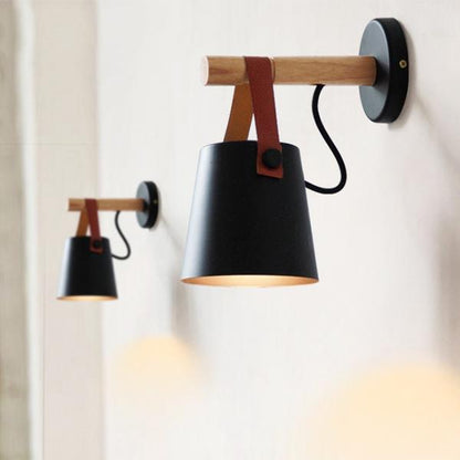Nordic Style Wooden Hanging Wall Sconce
