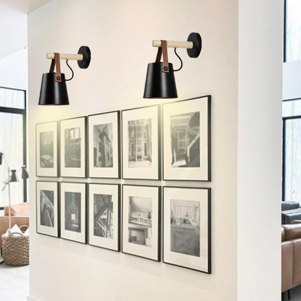 Nordic Style Wooden Hanging Wall Sconce