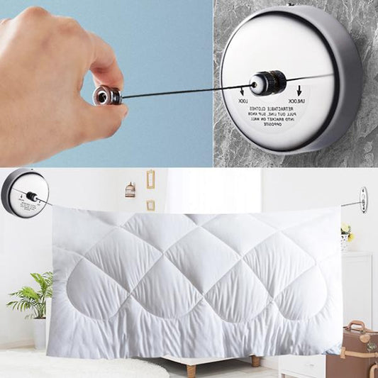 Stainless Steel Retractable Clothesline - Retractable Laundry Rope for Bathroom Balcony