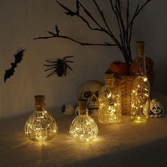 Solar-Powered Halloween Copper Wire Light Cork