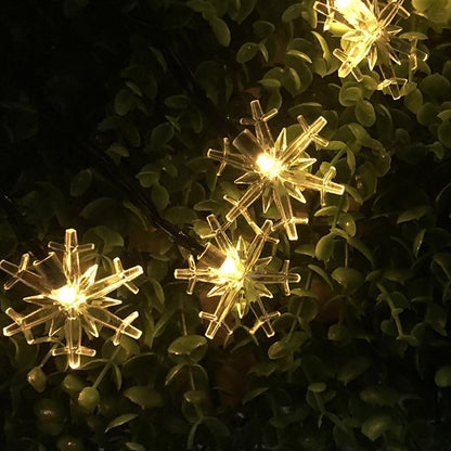 XMAS Solar-Powered Snowflake LED String Lights