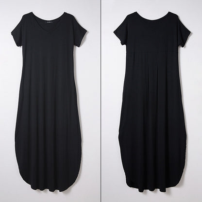 Stylish T-shirt Maxi Dress with Front Slits