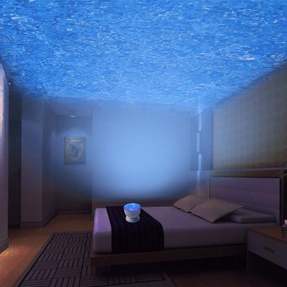 Ocean Night Light Projector w/ Built-in Speaker - Kids Bedroom Home Relaxing Night Lamp Decor