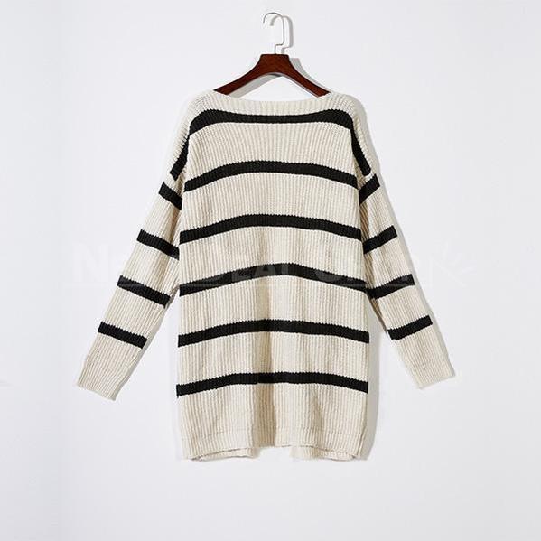 Oversized Striped Knit Cardigan-SALORA-Next Deal Shop