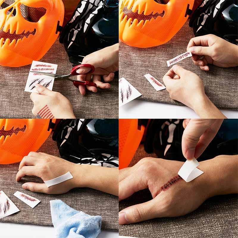 20 Pcs Halloween Scars Tattoo Stickers