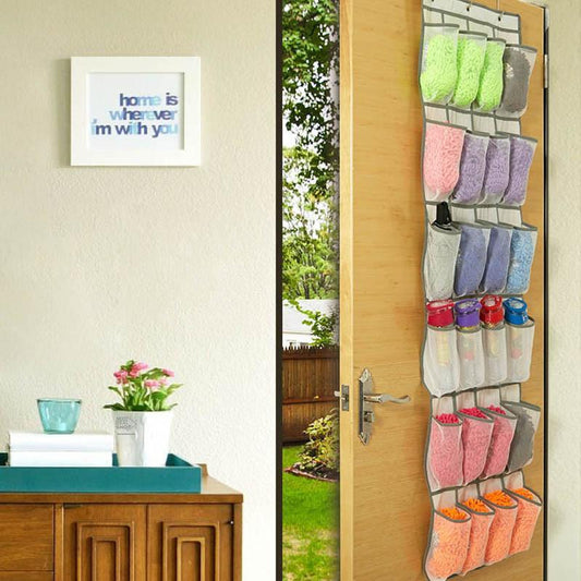 Over The Door Shoe Organizer - Home Entryway Space Saving Storage Solution
