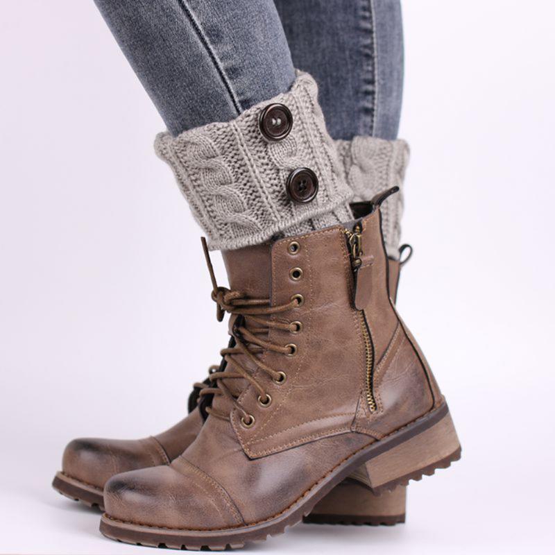 Short Knitted Leg Warmers-Next Deal Shop-Grey-Next Deal Shop
