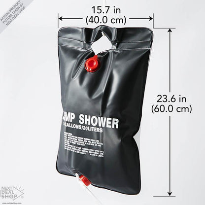5 Gallon Solar Heated Shower Bag - Ideal for Traveling, Hiking, Backpacking, and Camping!