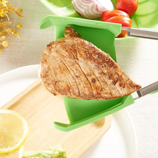 2 In 1 Silicone Spatula Tongs (2Pc) - Heat Resistant Dual‑Use Kitchen Cooking Tool