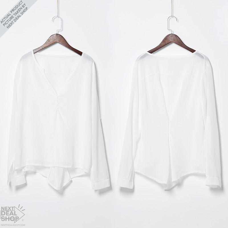 Casual Blouse with Clinched Back