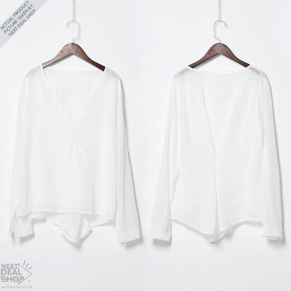 Casual Blouse with Clinched Back