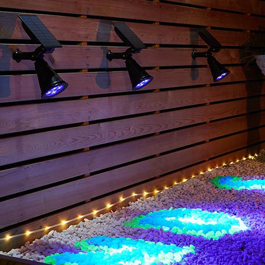 Solar Powered LED Blacklight - Weatherproof Outdoor Yard Garden Lighting