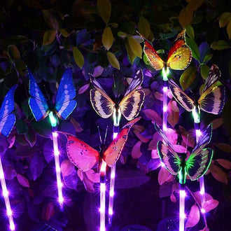 Solar-Powered Fiber Optic Butterfly Light