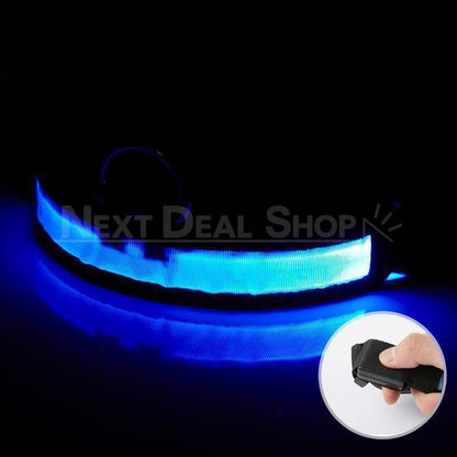 Solid Blue Nylon LED Pet Collar-Next Deal Shop-Next Deal Shop