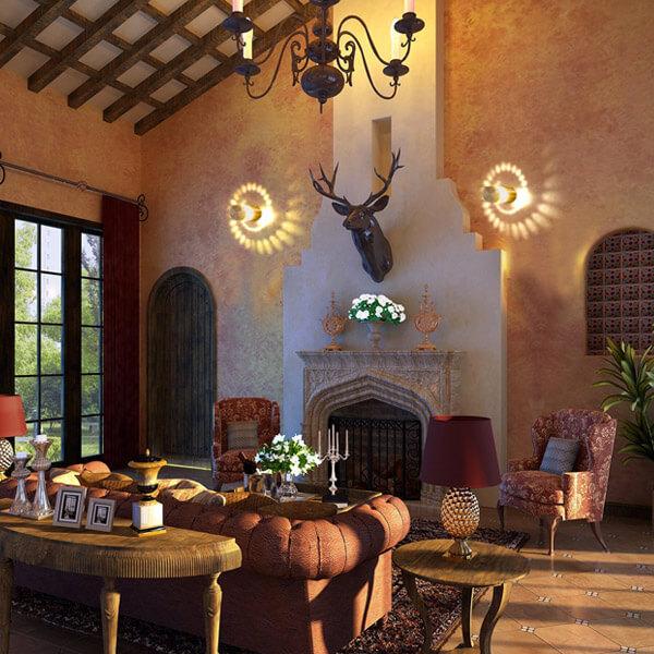 Spiral Sconce Decorative Wall Lamp - Artistic Wall Mounted Lighting Fixture For Living Room Hallway Bedroom