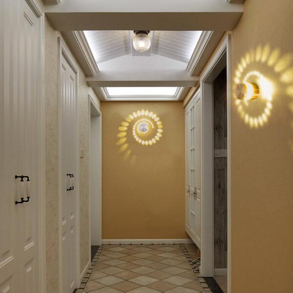 Spiral Sconce Decorative Wall Lamp - Artistic Wall Mounted Lighting Fixture For Living Room Hallway Bedroom