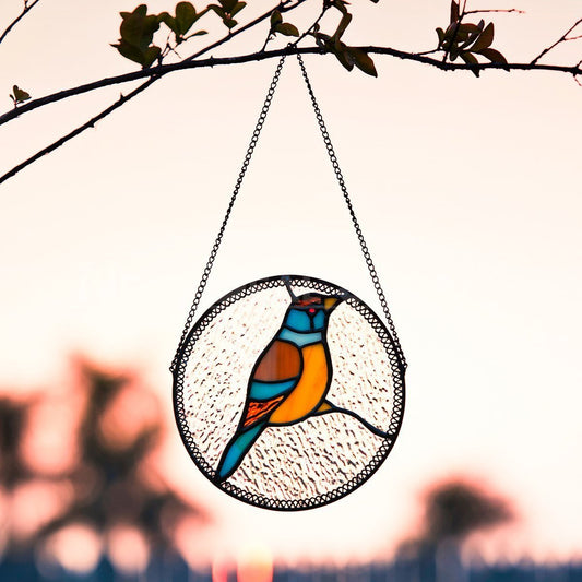 Stained Glass Vintage Mosaic Window Hanging Pendant-Next Deal Shop-Magpie Bird-Next Deal Shop