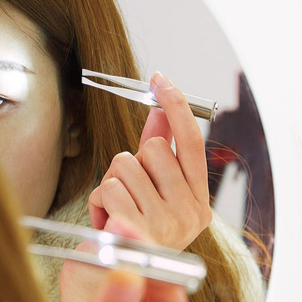 Stainless Steel LED Tweezers - Home Salon Precision Hand Tool